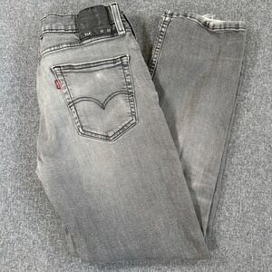 Levis 514‎ Jeans Mens 32x32 Gray Distressed Straight Fit Denim Pants